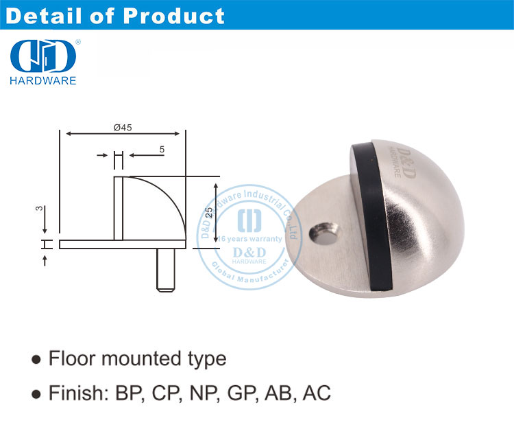 Intergrated Type Door Stopper Tope de puerta tipo integrado