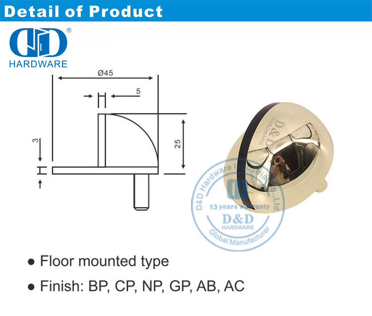 Semi Circle Door Stopper Tope de puerta semicircular