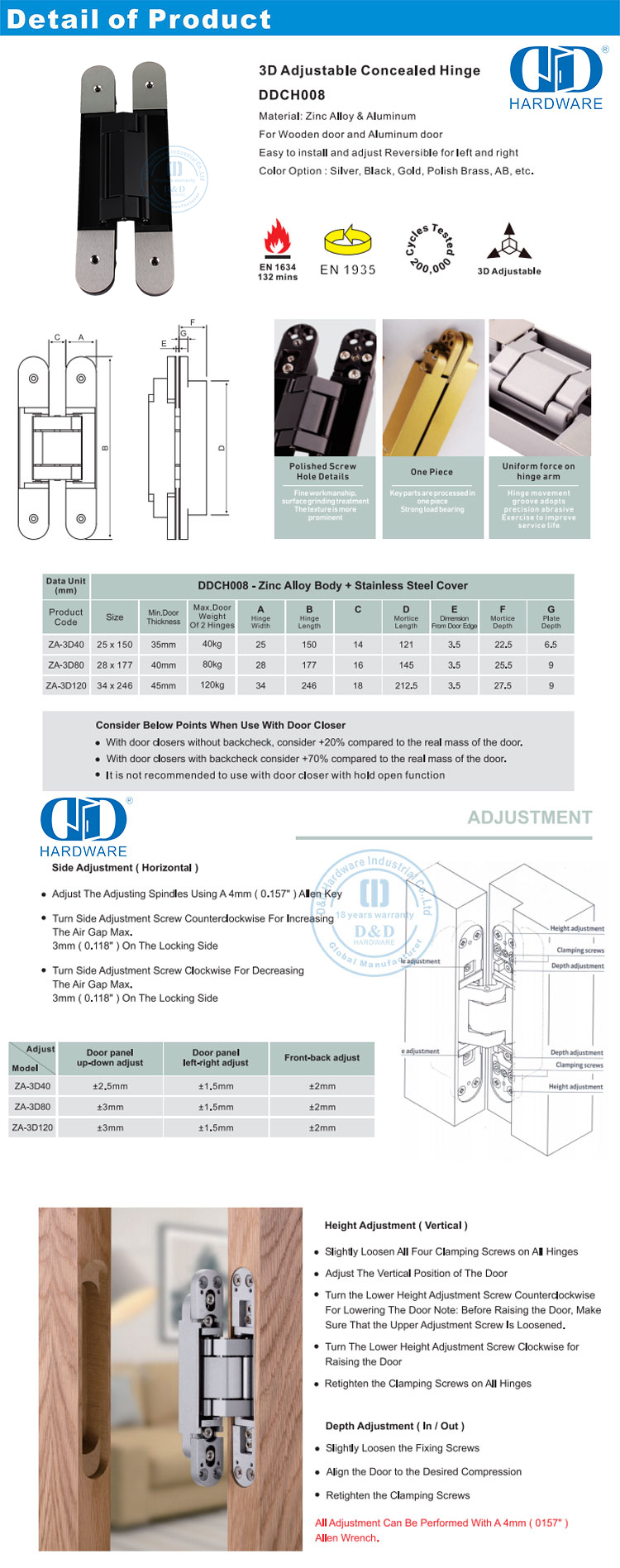 Door Hinge for Government Bisagra de puerta para tipos de bisagras ocultas gubernamentales Bisagra de puerta para