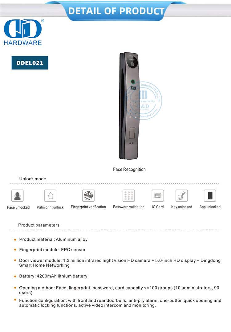 recognition camera door lock cerradura de puerta de cámara de reconocimiento