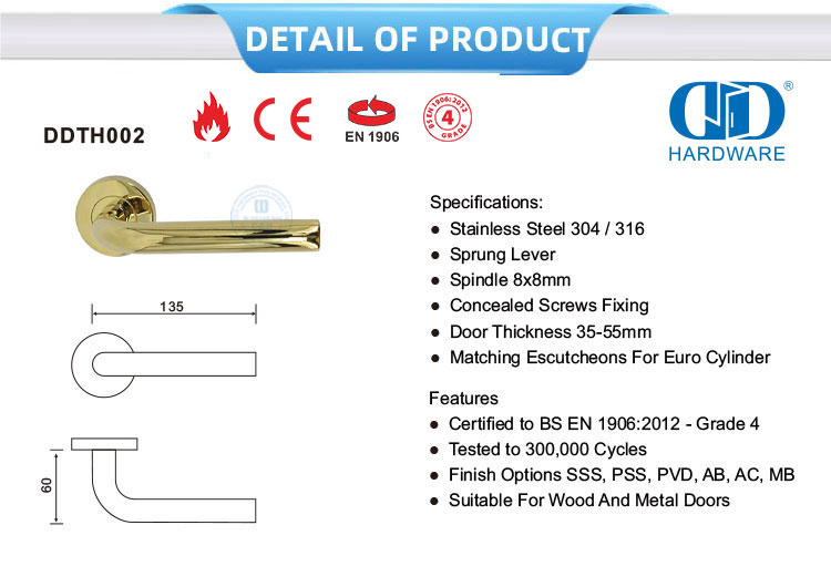 Tubular Type Door Handle Manija de puerta tipo tubular