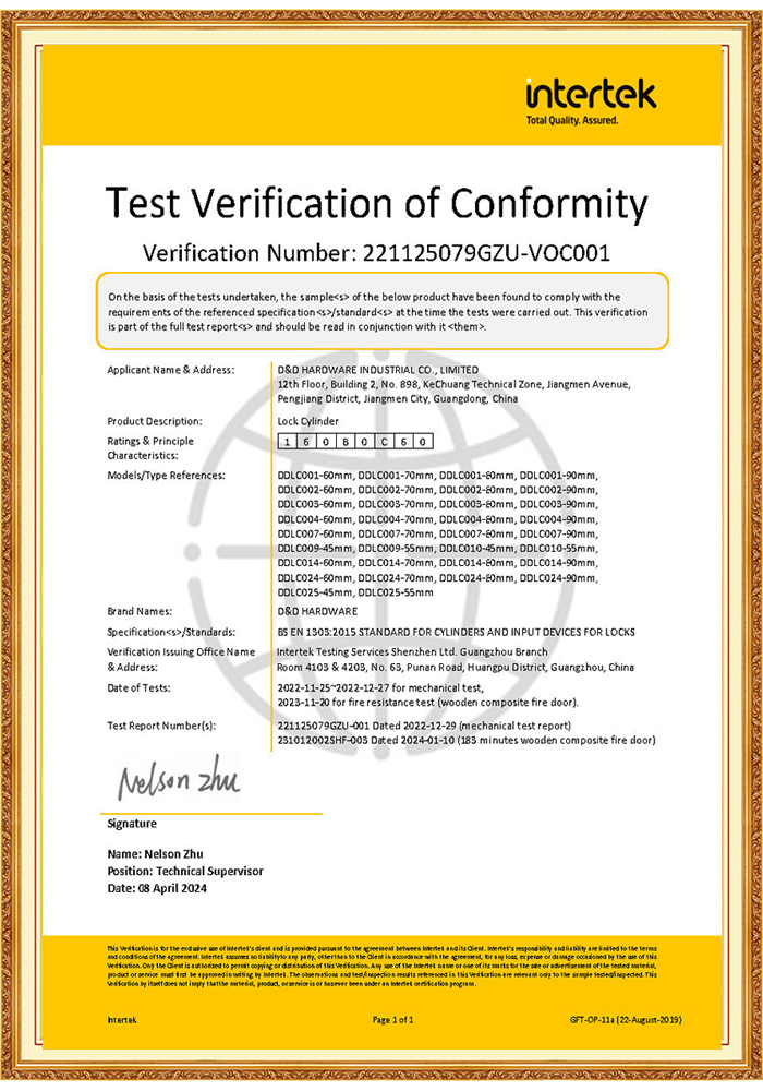 Lock Cylinder EN 1303 Cilindro de cerradura EN 1303