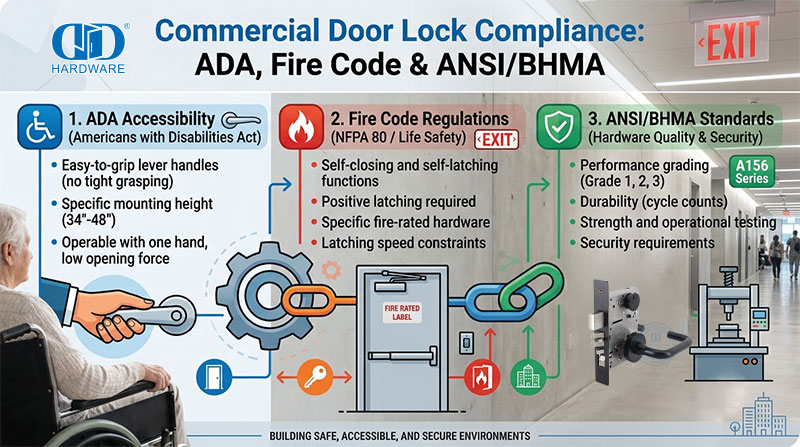 What Does ADA Compliance Mean for Commercial Door Locks? ¿Qué significa el cumplimiento de la ADA para las cerraduras de puertas comerciales?