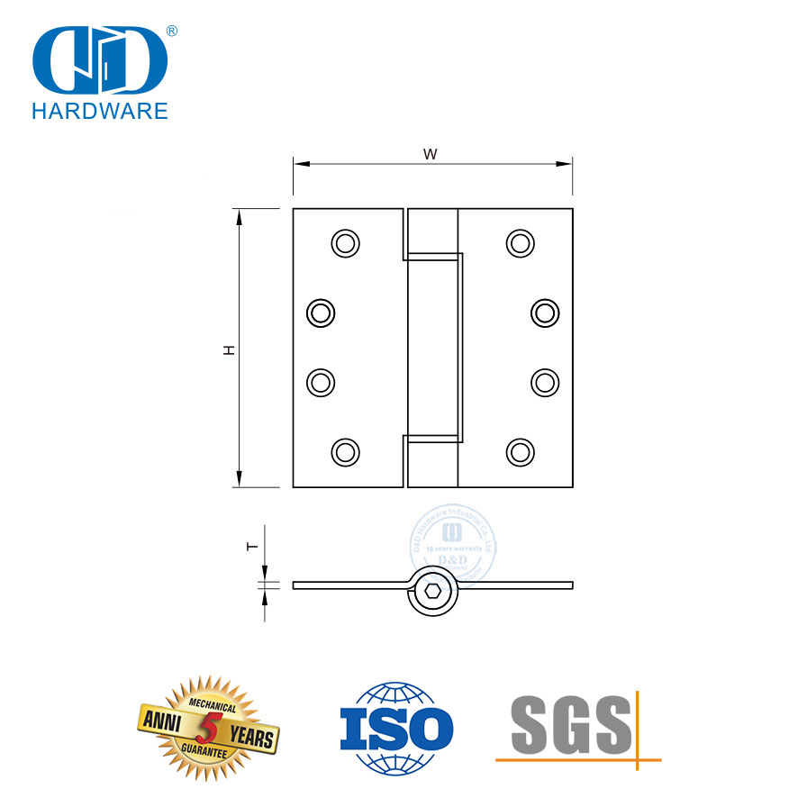 Ajustable para puerta de metal Herrajes para puertas de madera Bisagra de resorte de acción de acero inoxidable-DDSS033