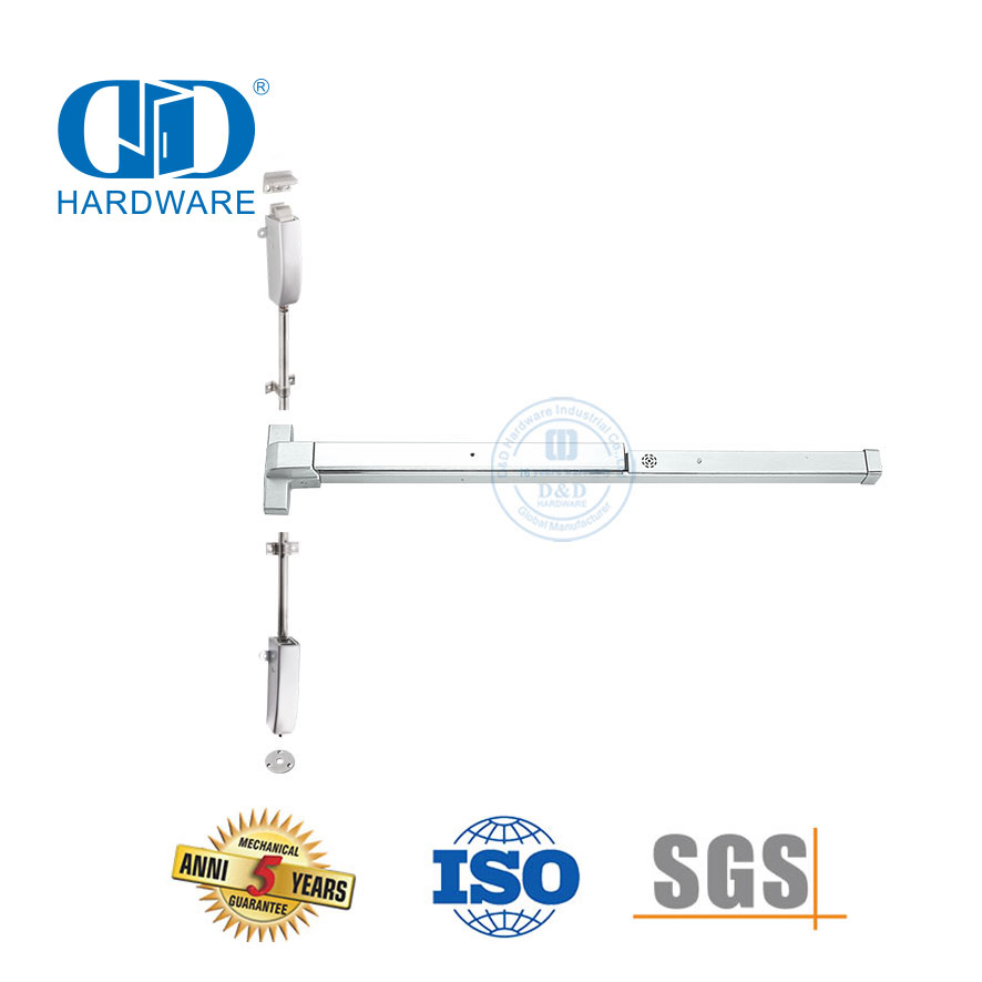 Accesorios de puerta de acero inoxidable Hardware de salida de pánico de media longitud tipo vertical-DDPD030-SSS