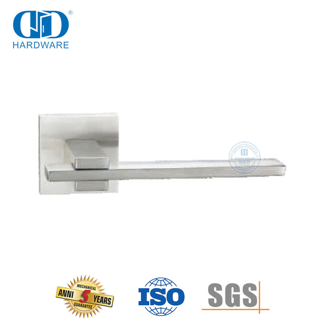 Palanca de manija de puerta exterior plateada de acero inoxidable para puerta de metal-DDTH047-SSS