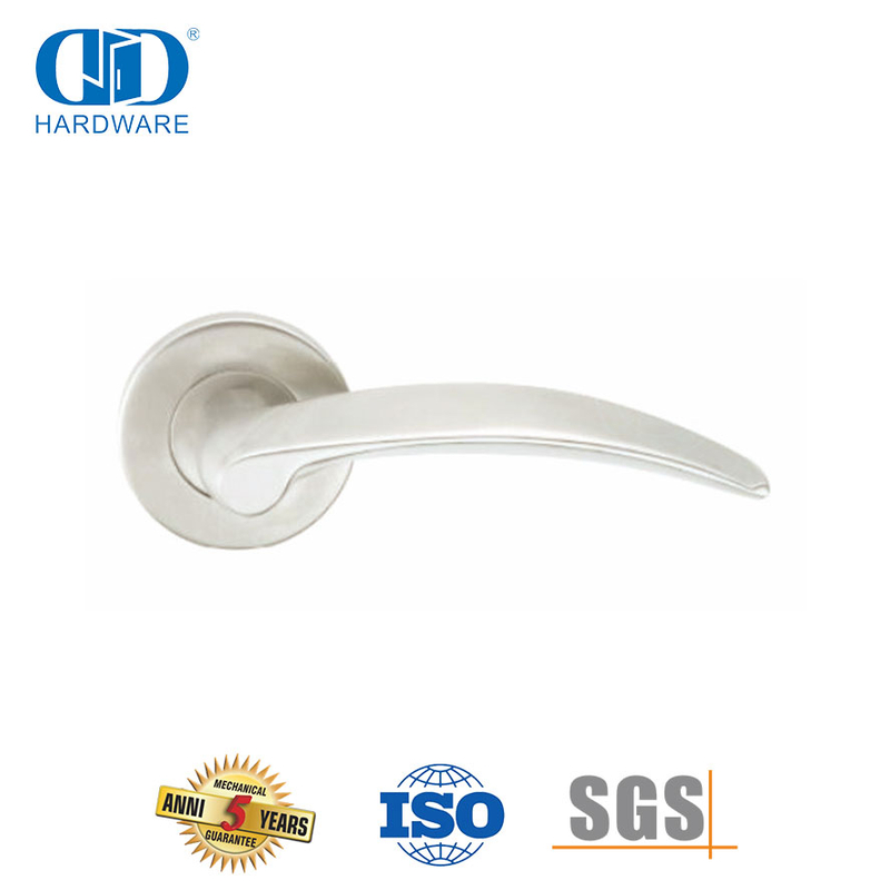 Manija de puerta de palanca sólida de tipo curvo de diseño simple de alto estándar-DDSH027-SSS