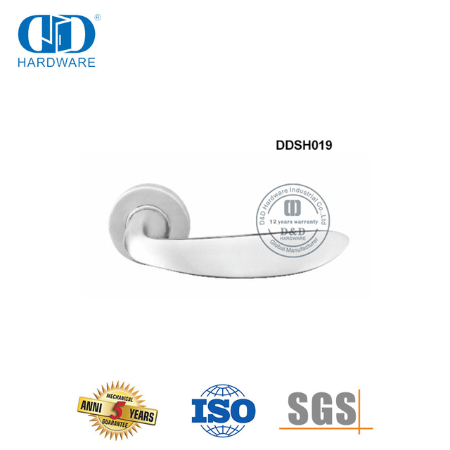 Accesorios de hardware para puertas dobles Manija de puerta sólida de seguridad contemporánea de diseño moderno-DDSH019-SSS