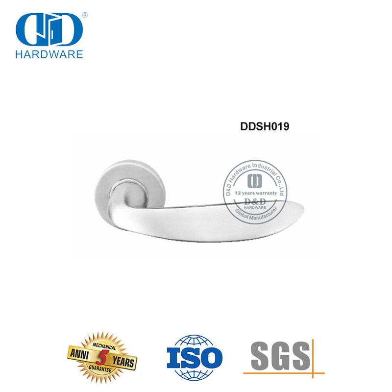 Accesorios de hardware para puertas dobles Manija de puerta sólida de seguridad contemporánea de diseño moderno-DDSH019-SSS