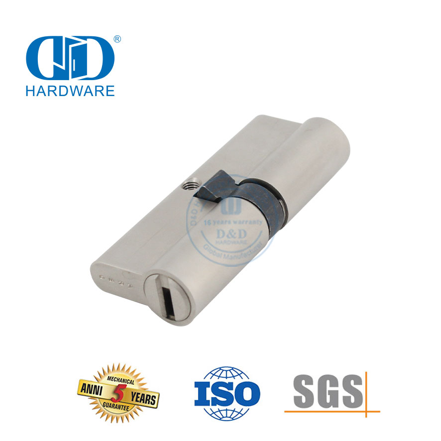 Cilindro de cerradura doble euro con llave con hoyuelos de latón macizo de alta seguridad-DDLC023-70mm-SN
