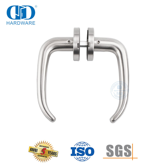Manija de puerta de palanca sólida de acero inoxidable estándar europeo para cocina-DDSH004-SSS