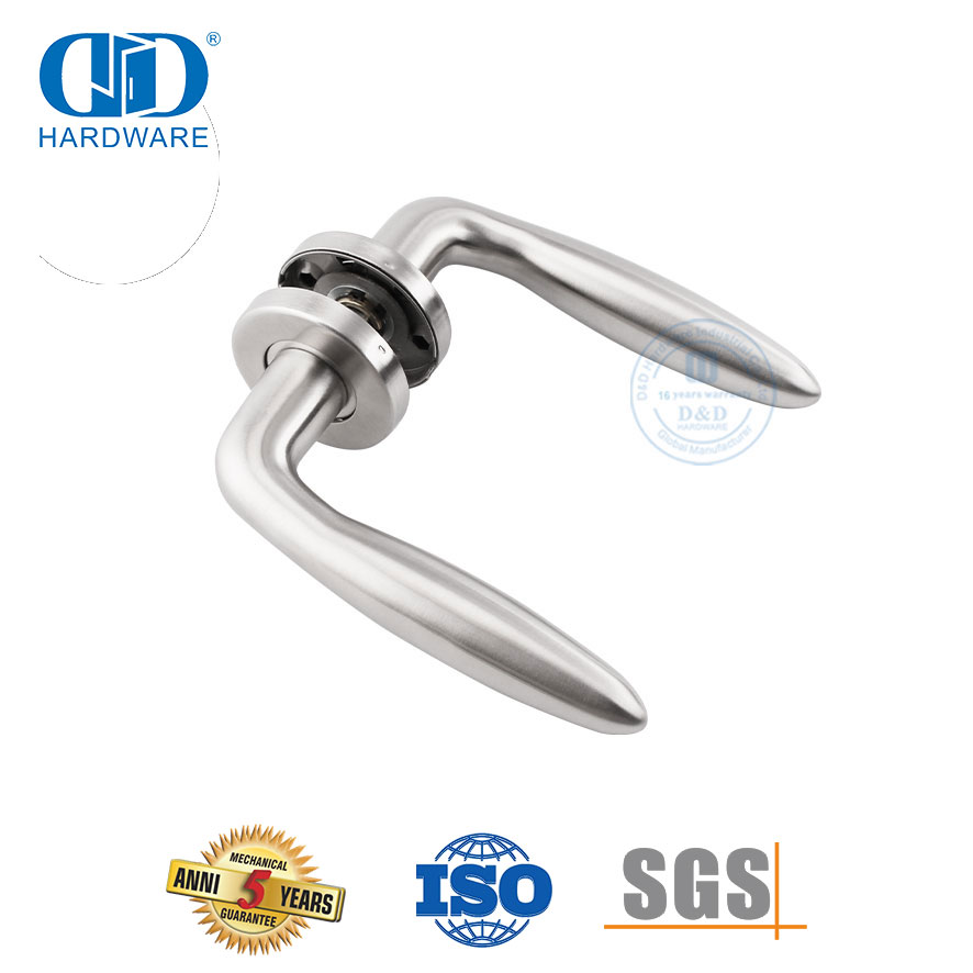 Manija de palanca sólida de acero inoxidable para puerta de lujo interior de villa europea-DDSH024-SSS