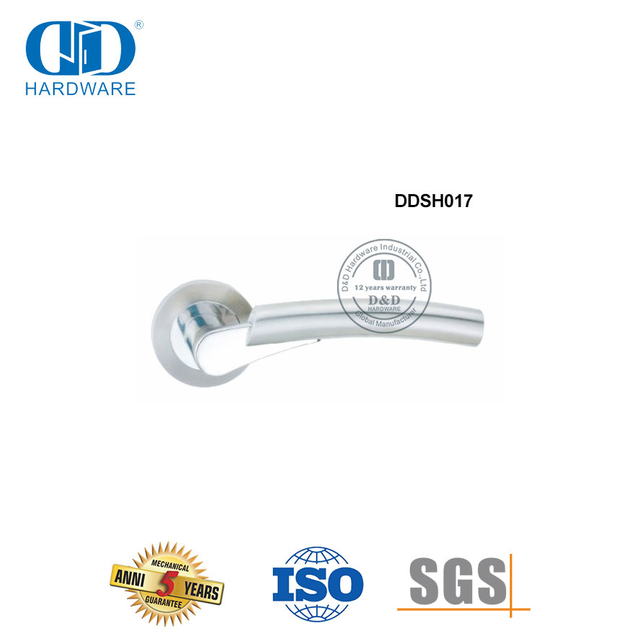 Manija de puerta tipo palanca de tubo de acero inoxidable 304 interna nueva de alta calidad-DDSH017-SSS