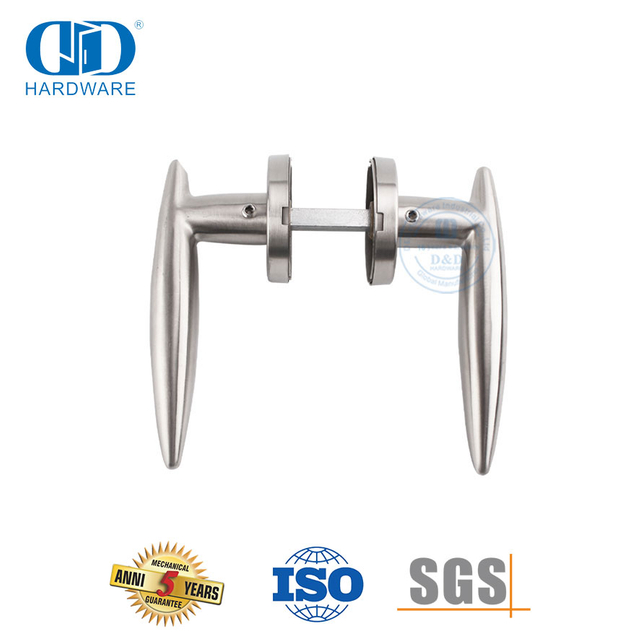 Manija de palanca de hardware de cerradura de embutir de acero inoxidable sólido moderno para hoteles-DDSH021-SSS