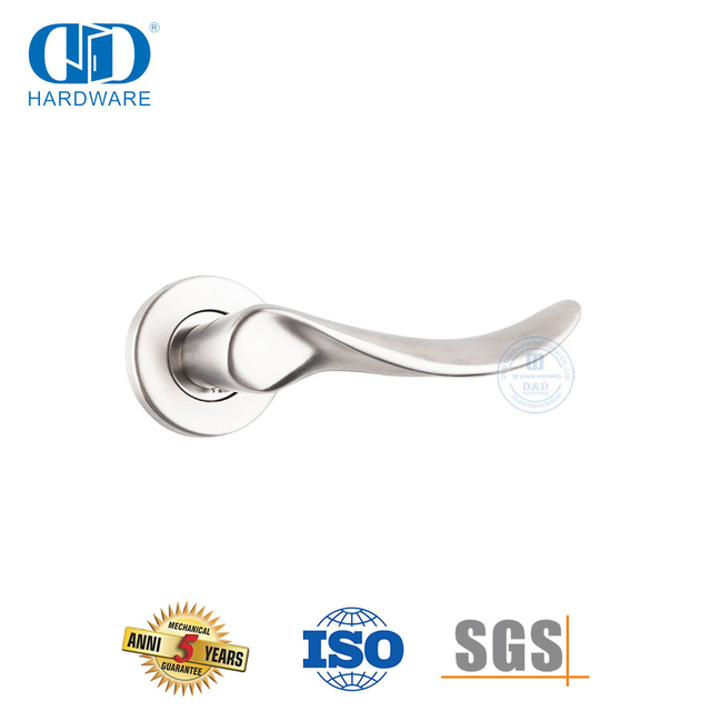 Herrajes para puerta principal SS 316 Manija de palanca sólida tipo onda-DDSH006-SSS