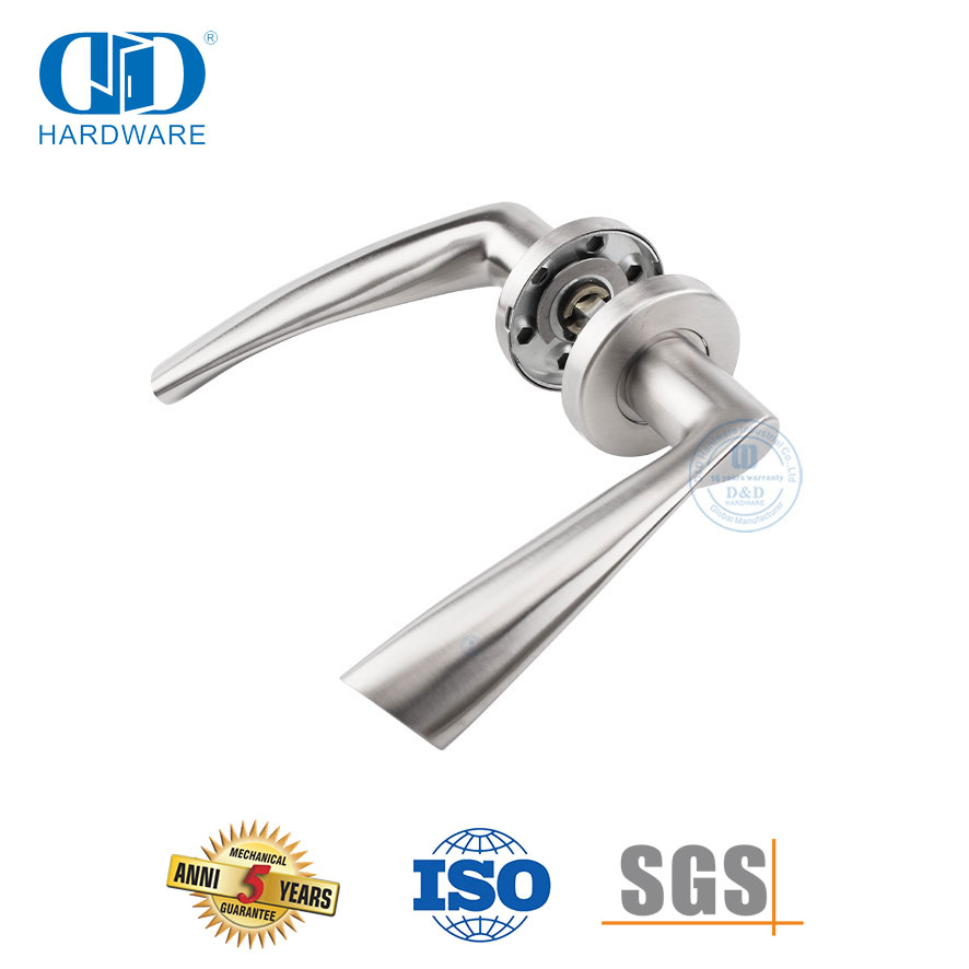 Manija de puerta de palanca sólida tipo aerodinámico SUS 304 para puerta de metal-DDSH002-SSS