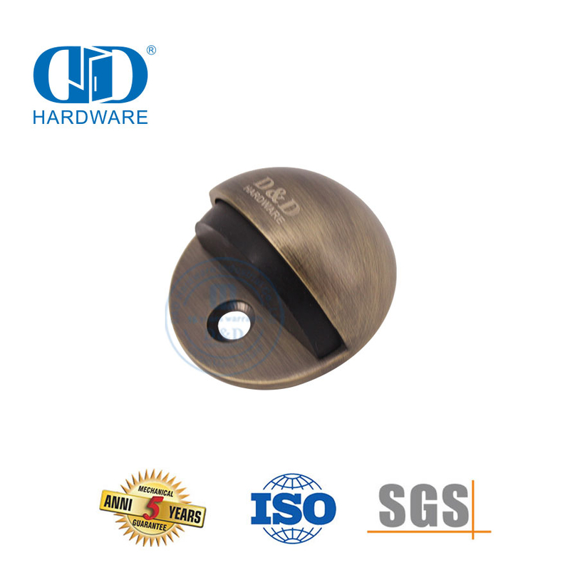 Hardware de tope de puerta de aleación de zinc y latón antiguo para edificios residenciales-DDDS005-AB
