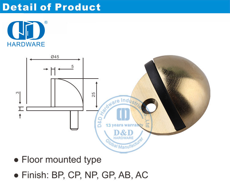 Tope de puerta duradero