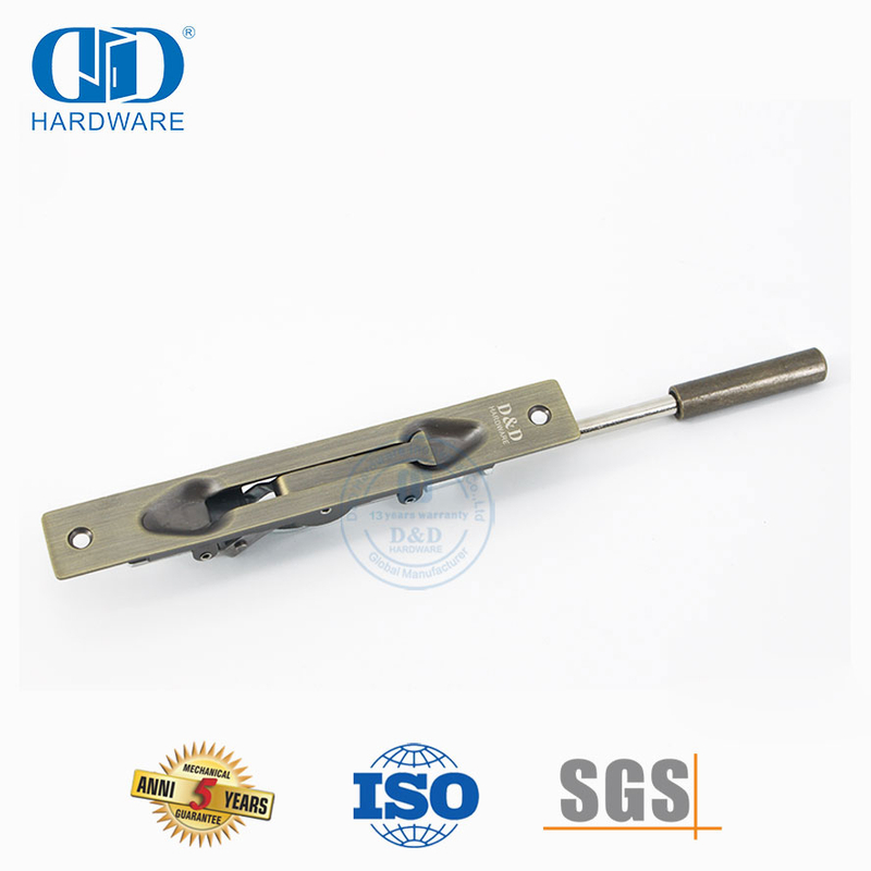 Perno rasante con acabado de latón antiguo de acero inoxidable para puerta de metal-DDDB011-AB