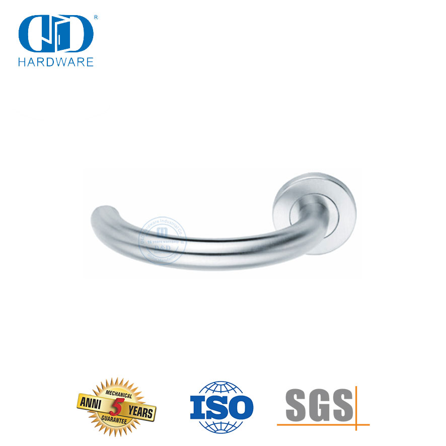 Manijas de palanca tubulares de herrajes para puertas de paso de alto grado de acero inoxidable-DDTH014-SSS