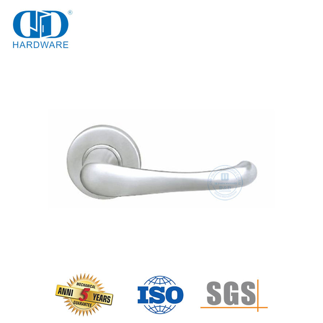 Herrajes para puertas exteriores de entrada de hotel Manija de palanca sólida de acero inoxidable-DDSH005-SSS