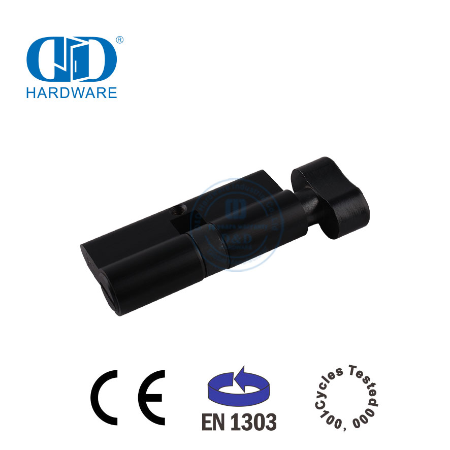 Cilindro de inodoro de baño negro mate EN 1303 para puerta de casa-DDLC007-70mm-MB