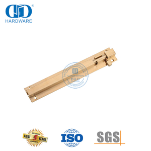 Perno de puerta con pestillo de latón PVD satinado, perno de torre de barril de seguridad-DDDB016-PVD