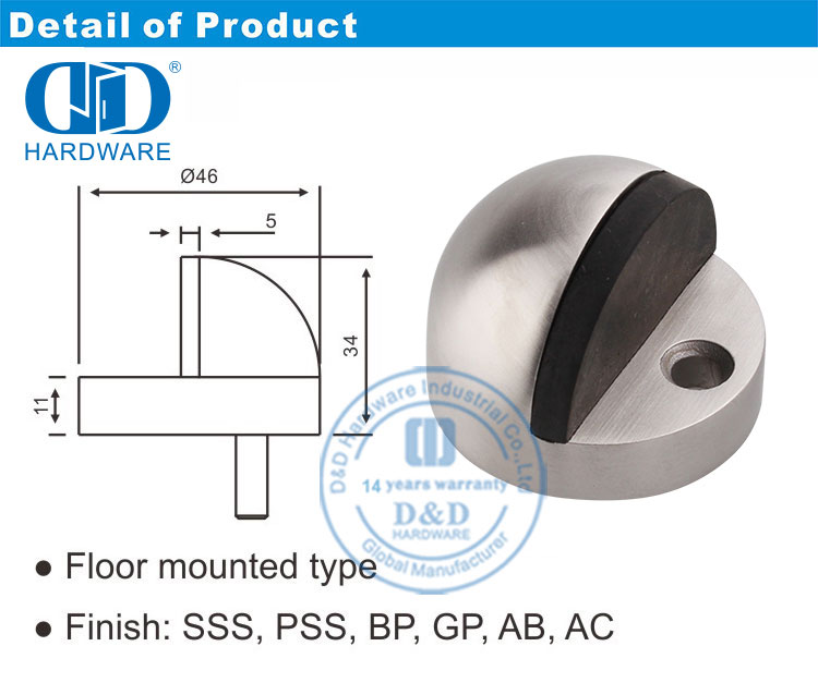 Tope de puerta hemisf&eacute;rico