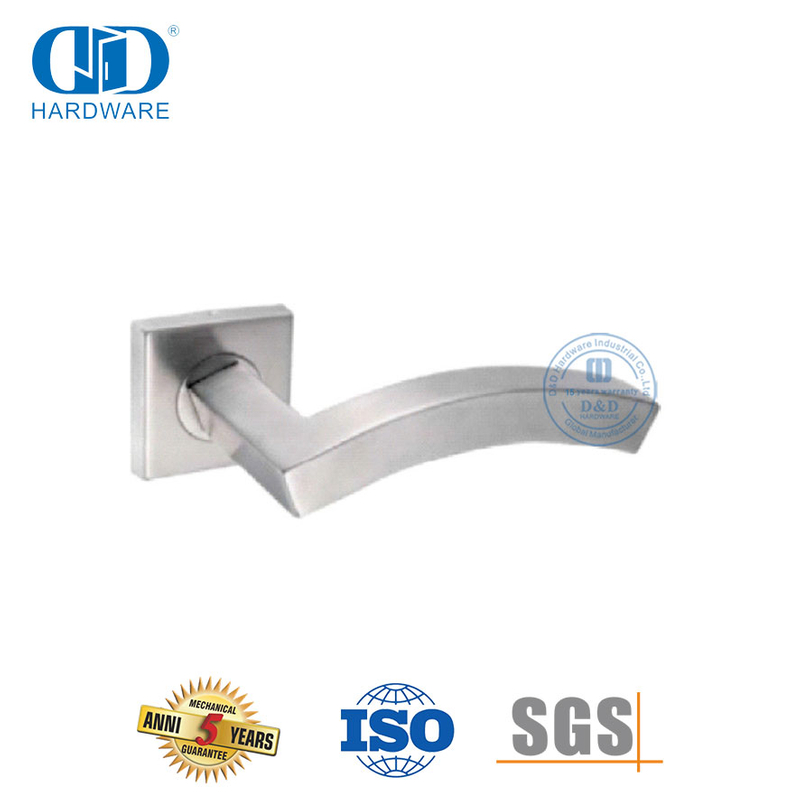 Herrajes para puertas arquitectónicas Manija de palanca hueca con forma de arco de acero inoxidable-DDTH045-SSS