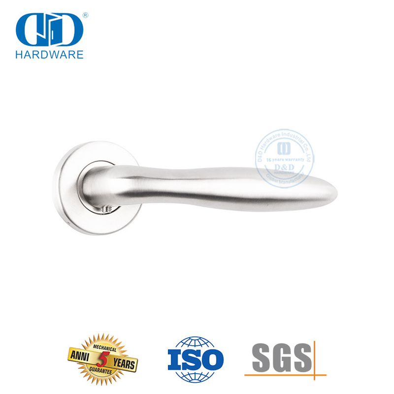 Manija de palanca sólida de acero inoxidable para puerta de lujo interior de villa europea-DDSH024-SSS