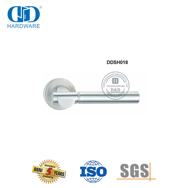 Herrajes para puertas compuestas Manijas de palanca tubulares sólidas de acero inoxidable 304-DDSH018-SSS