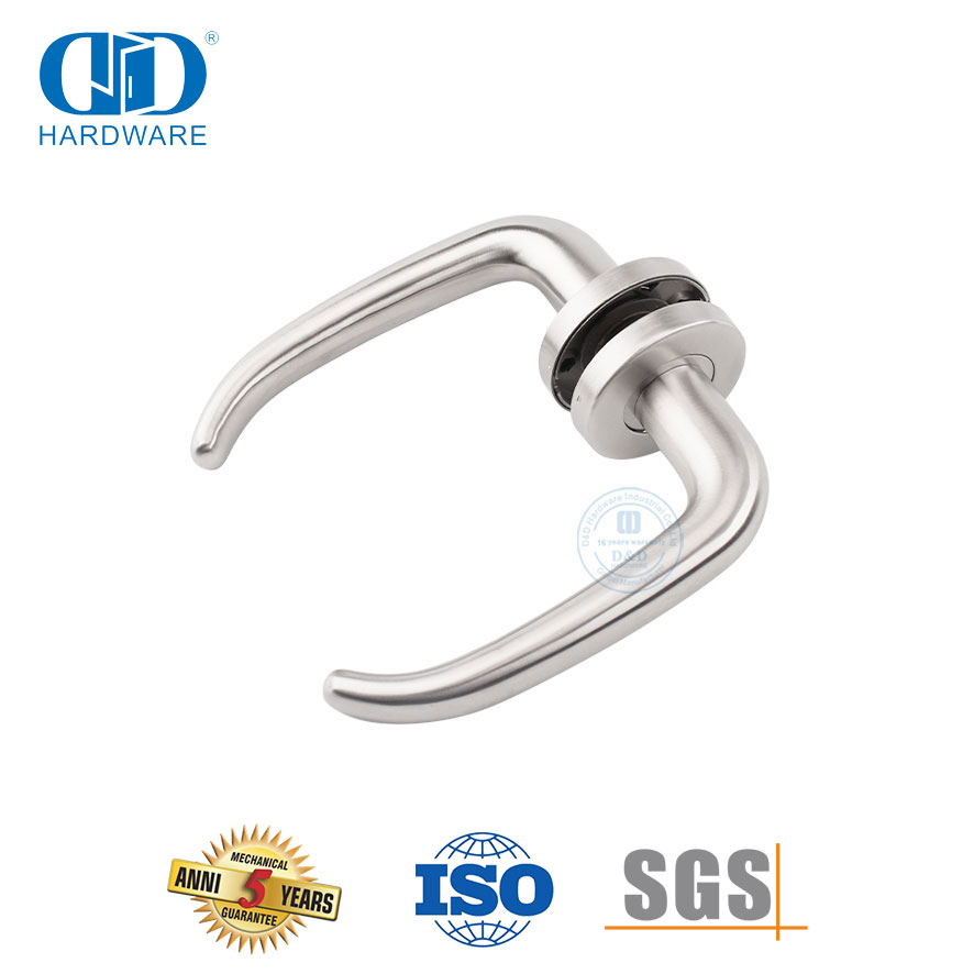 Manija de puerta de palanca sólida de acero inoxidable estándar europeo para cocina-DDSH004-SSS