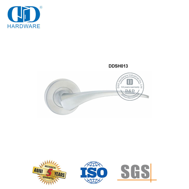 Manija de puerta tipo palanca tubular de fundición de precisión de acero inoxidable-DDSH013-SSS