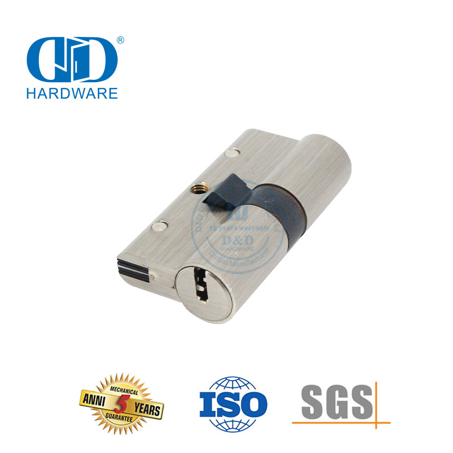 Cilindro doble de latón macizo de alta seguridad con llave con hoyuelos-DDLC021-70mm-SN
