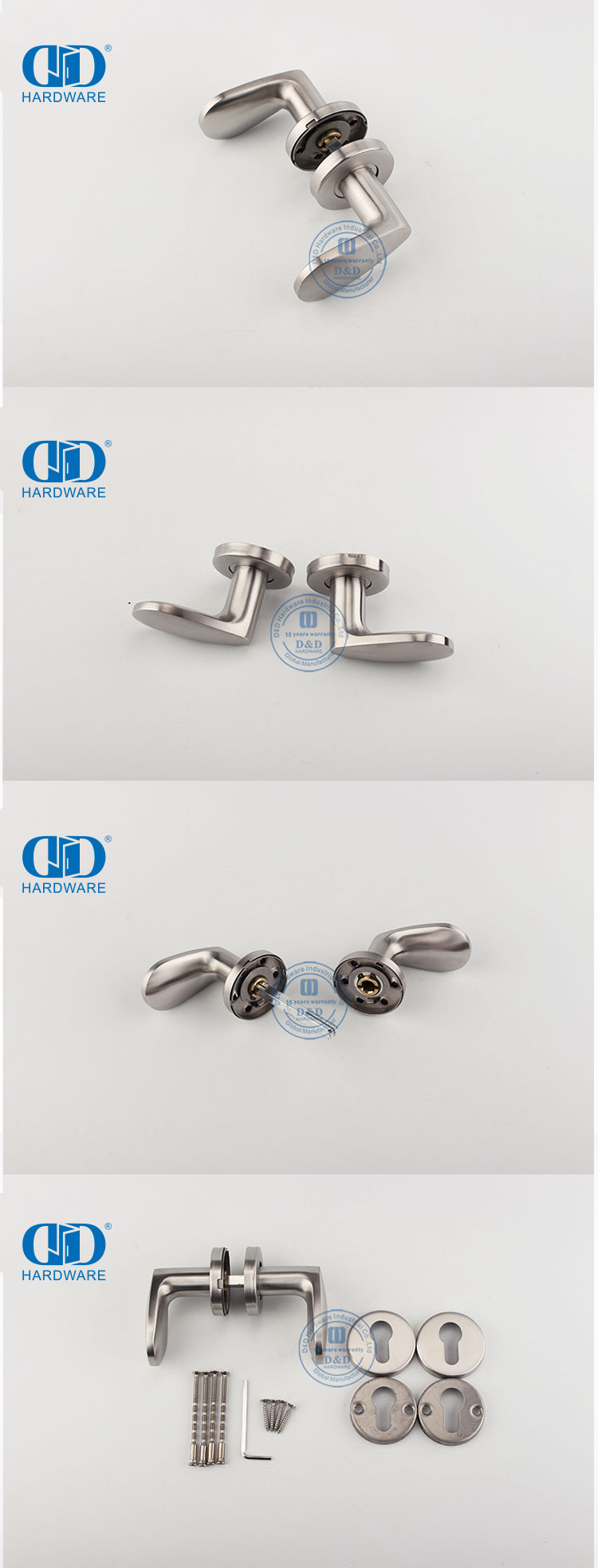 Manija de puerta con cerradura de embutir