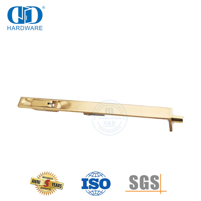 Perno rasante en forma de L de latón macizo para puerta de madera-DDDB004-SB