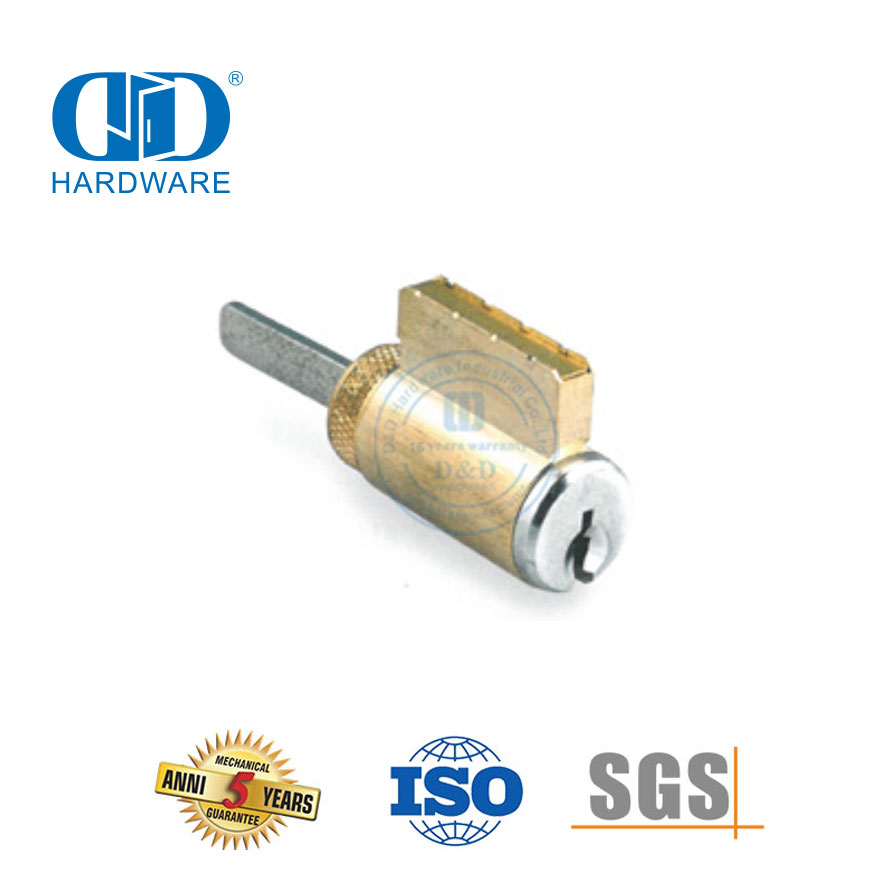 Cilindro de palanca con perilla de latón macizo para cerradura de embutir estándar americano-DDLC017-29mm-SN