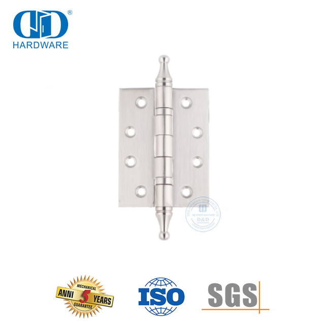 Herrajes para puertas de madera Bisagra de acero inoxidable con punta de corona-DDSS034-B
