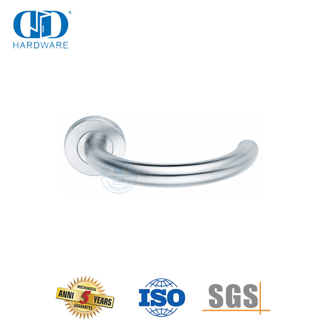 Manijas de palanca tubulares de herrajes para puertas de paso de alto grado de acero inoxidable-DDTH014-SSS