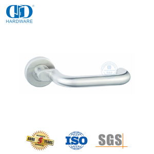 Manijas de puerta tubulares de entrada de hotel con palanca de doble cara de acero inoxidable-DDTH024-SSS