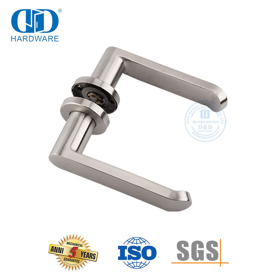 Herrajes para puertas de acero de fácil instalación Manija de palanca sólida de acero inoxidable-DDSH028-SSS