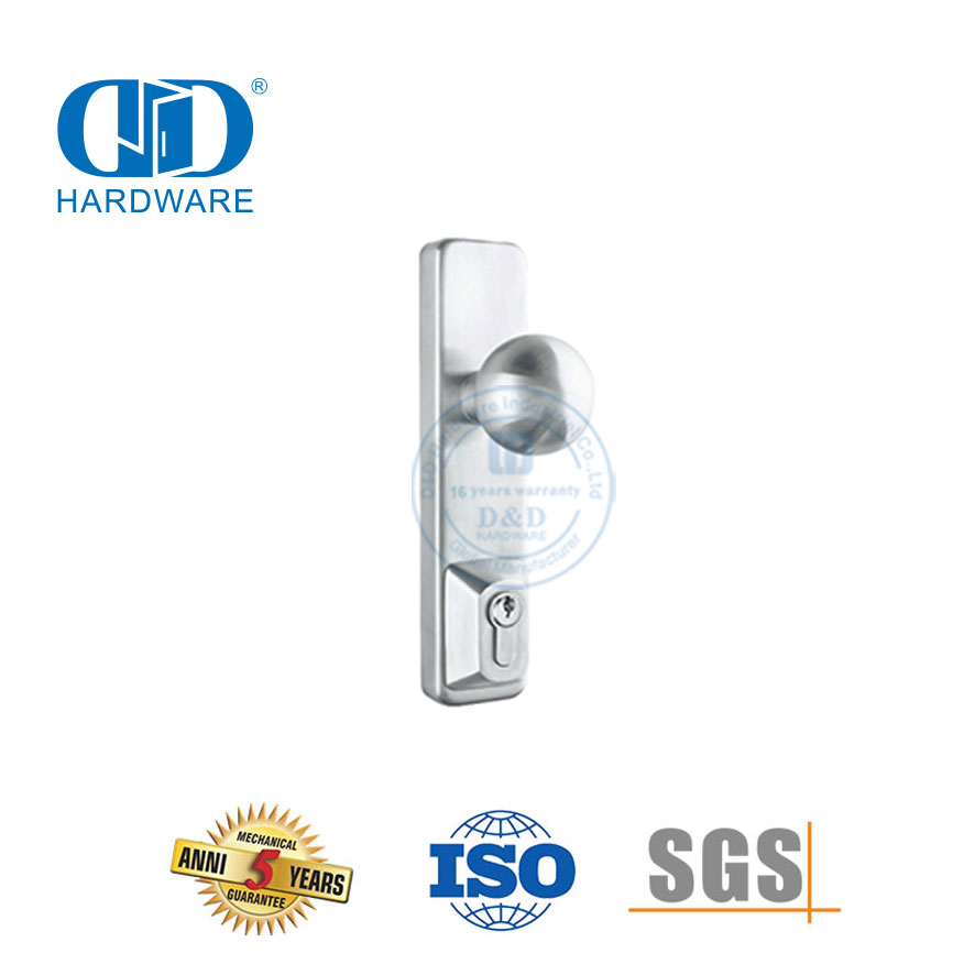 Dispositivo de salida de pánico SS 304 Ajuste de perilla de escudo con cilindro de cerradura-DDPD013-SSS