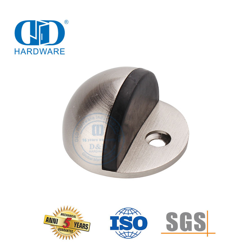 Tope de puerta tipo partido montado en el piso de aleación de zinc y níquel satinado-DDDS004-SN