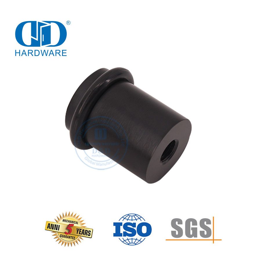 Topes de puerta de piso de acero inoxidable con forma cilíndrica y acabado en negro mate-DDDS011-MB