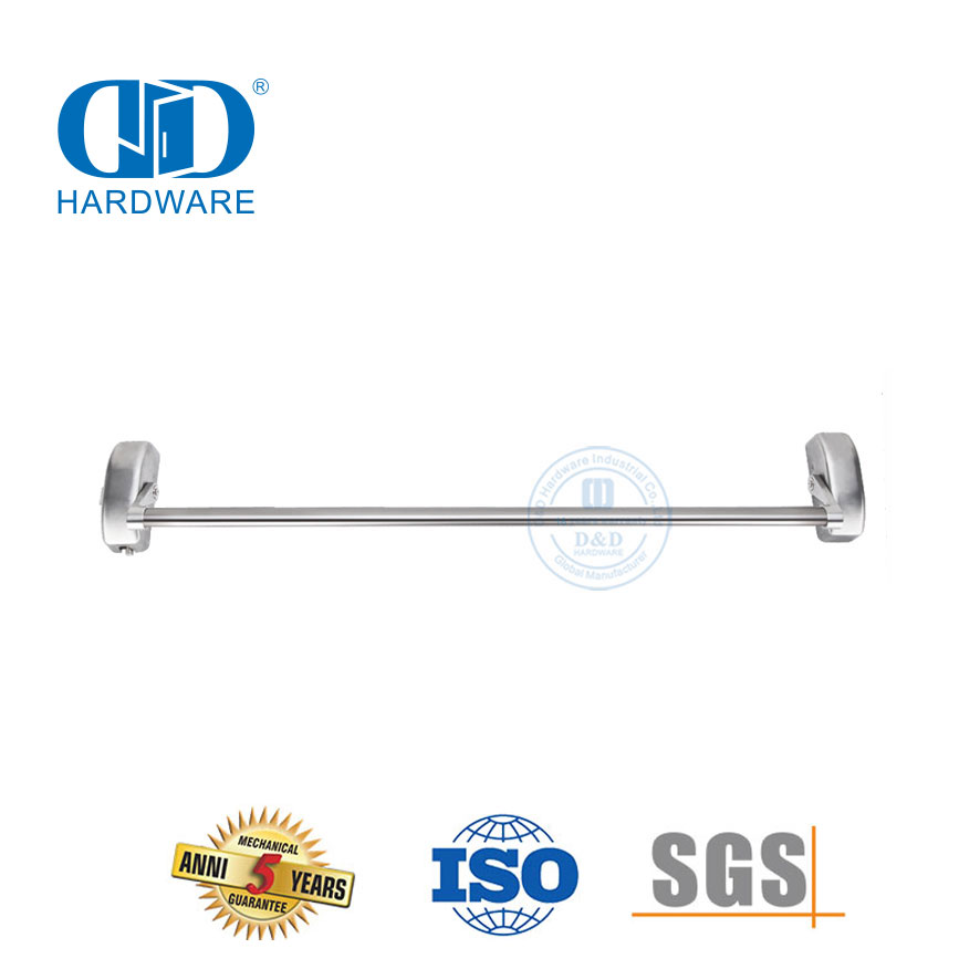 Herrajes para puertas de escape Herrajes de salida con barra de empuje de acero inoxidable para puertas individuales-DDPD022-SSS