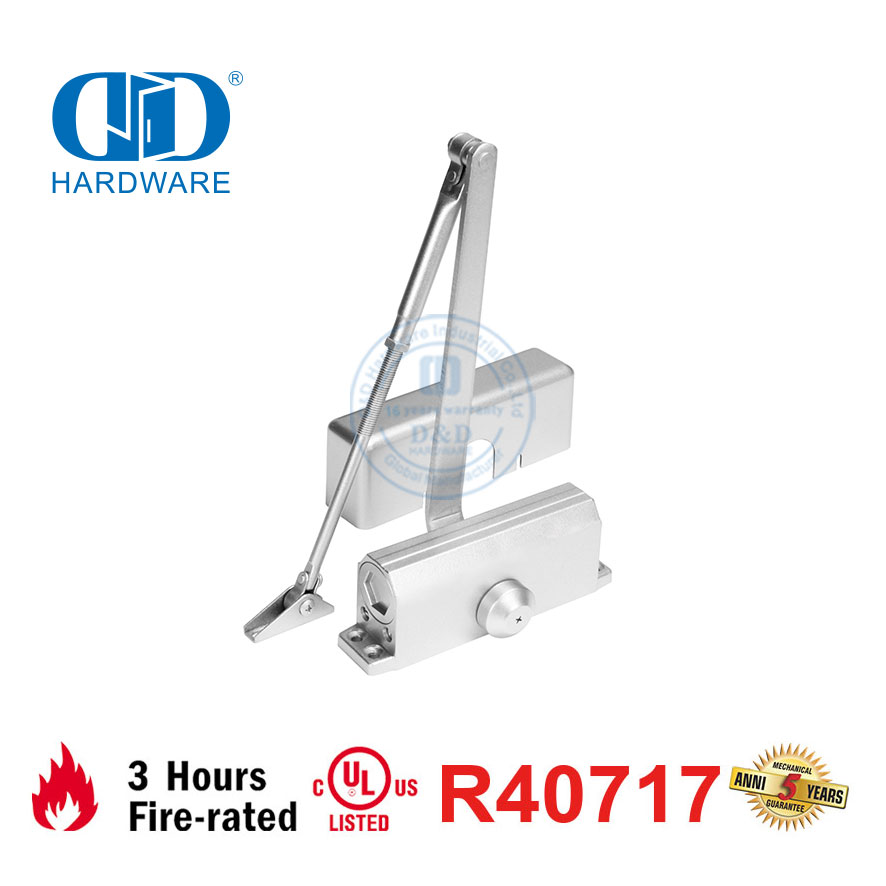 Cierrapuertas resistente al fuego de alta calidad, 40-65 kg, 1100 mm, con certificación CE UL 10C, DDDC035