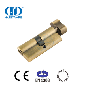 Cilindro de puerta de baño de perfil europeo EN 1303 de latón antiguo para cerradura de embutir-DDLC007-70mm-AB