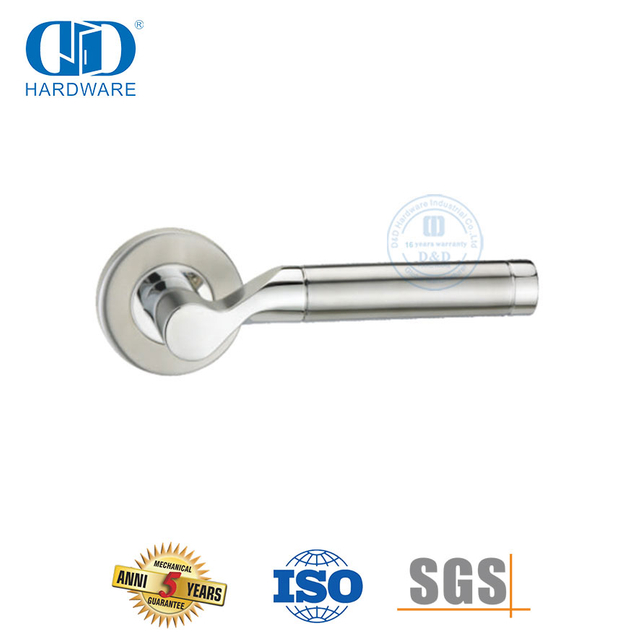 Manija de palanca sólida de acero inoxidable 304 de lujo para puerta de vidrio de ducha-DDSH047-SSS
