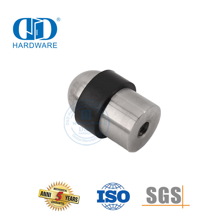 Tope de puerta montado en el piso con acabado satinado de hardware de construcción comercial para Hotel-DDDS008