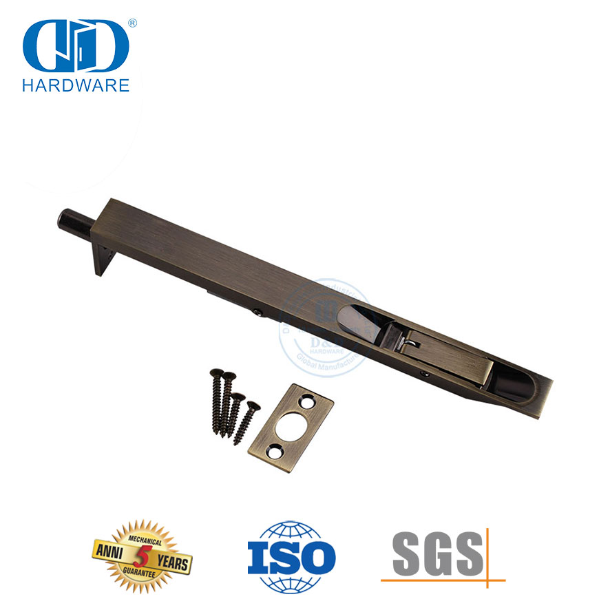 Perno rasante resistente de acero inoxidable de latón antiguo para puerta comercial-DDDB001-AB